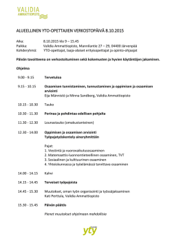 alueellinen yto-opettajien verkostopäivä 8.10.2015