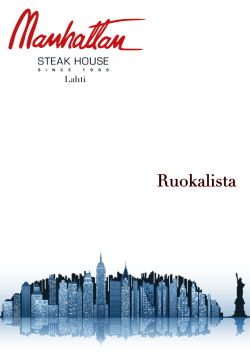 Ruokalista - Manhattan Steak House