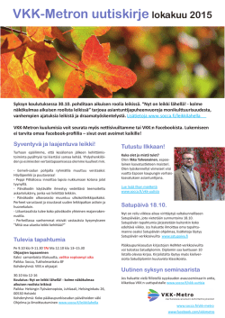 VKK-Metron uutiskirje lokakuu 2015.indd