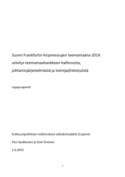 Suomi Frankfurtin kirjamessujen teemamaana 2014: selvitys