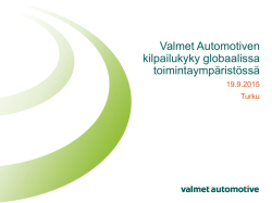 Valmet Automotiven kilpailukyky globaalissa toimintaympäristössä
