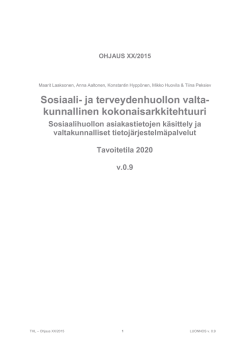 ja terveydenhuollon kokonaisarkkitehtuuri