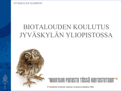Biotalouden koulutus jyväskylän yliopistossa