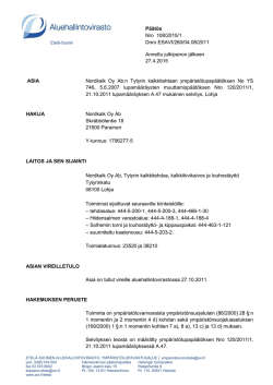 Päätös Nro 108/2015/1 Dnro ESAVI/260/04.08/2011 Annettu