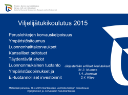 Viljelijätukikoulutus 2015 - ProAgria Pohjois