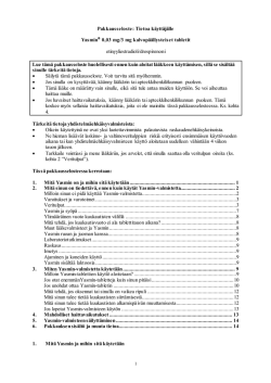 Pakkausseloste: Tietoa käyttäjälle Yasmin 0,03 mg/3 mg