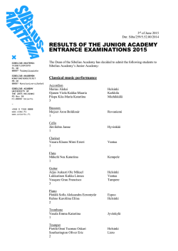 results of the junior academy entrance examinations 2015