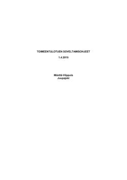 toimeentulotuen soveltamisohje 1.4.2015 - Mänttä