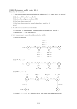 582206 Laskennan mallit (syksy 2015) Harjoitus 6: vastauksia