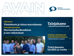 avainuutiset 3 2015 - Suomen Turvaurakoitsijaliitto