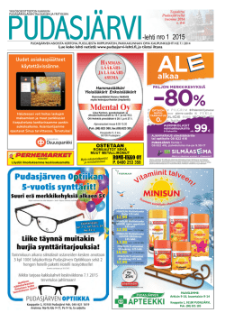 Pudasjärvi-lehti nro 1 7.1.2015