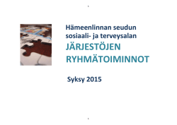 Järjestöjen RYHMÄTOIMINNOT _SYKSY 2015_2