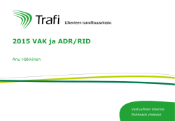 ADR/RID-muutokset 2015