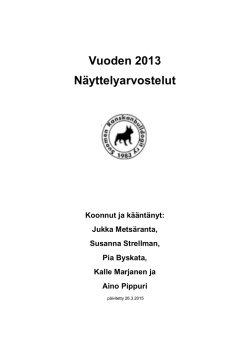 Vuosikirja 2013 - Suomen Ranskanbulldogit ry