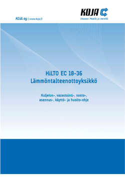 HiLTO EC 18-36 -lämmöntalteenottoyksikön kuljetus