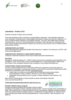 Järjestökirje 1/2015 - ProAgria Länsi