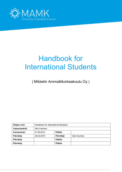 Handbook for International Students
