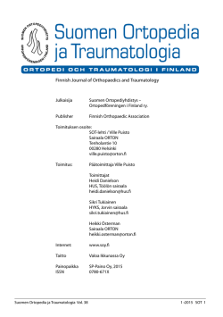 Finnish Journal of Orthopaedics and Traumatology