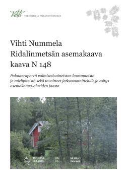 Kaava N 148, Palauteraportti ja tavoitteet jatkosuunnittelulle