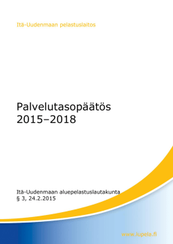 Palvelutasopäätös 2015–2018 - Itä