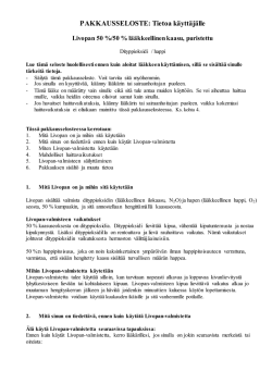 PAKKAUSSELOSTE: Tietoa käyttäjälle