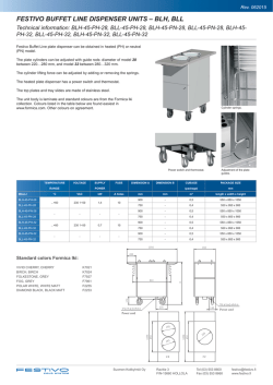 FESTIVO BUFFET LINE DISPENSER UNITS – BLH, BLL
