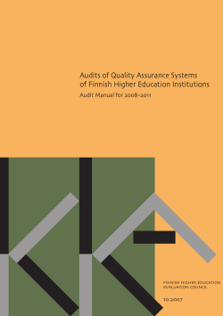 Audits of Quality Assurance Systems of Finnish Higher