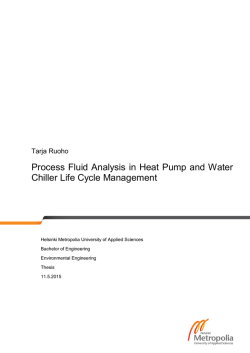 Process Fluid Analysis in Heat Pump and Water Chiller