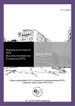 (EPD): Laadinnan yleiset ohjeet (RTS PCR)