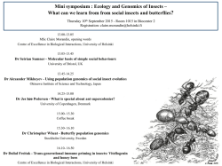 Mini symposium : Ecology and Genomics of Insects – What can we