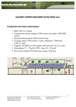 ! VALMET!PAPER!MACHINE!8170/7630!mm!!!