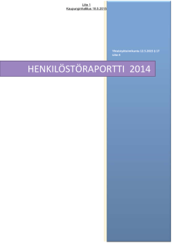 HENKILÖSTÖRAPORTTI 2014