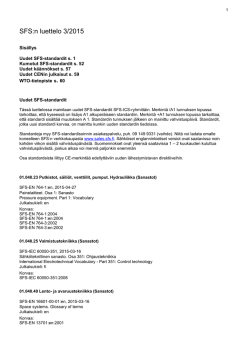 SFS:n luettelo 3/2015 - Suomen Standardisoimisliitto SFS ry