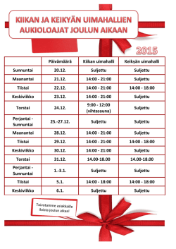 Joulun aika uimahalleissa 2015