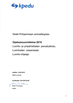 Luonto - ja ympäristöalan perustutkinto, Luontoalan