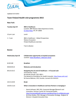 Team Finland Health visit programme 2015
