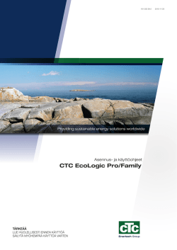 CTC EcoLogic PRO/Family käyttöopas
