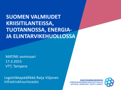 1 Raija Viljanen MATINE seminaari 17 3 2015