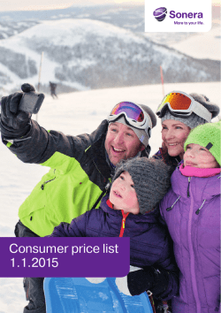 Consumer price list 1.1.2015