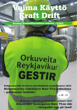 Voima ja Käyttö 9/2015 - Suomen Konepäällystöliitto