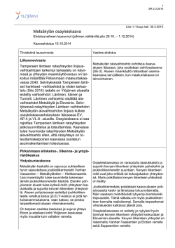 Liite 1 Vastine-ehdotus lausunnoista / Kh. 30.3.2015