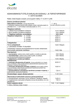 asiakasmaksut etelä-karjalan sosiaali- ja terveyspiirissä 1.1