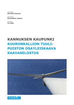 Kaavaselostus Kuuronkallio, ehdotus 22.1.2015