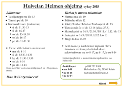 Hulvelan Helmen ohjelma syksy 2015