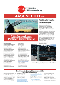 Jäsenlehti 2-2015 - Jyväskylän Eläkkeensaajat ry