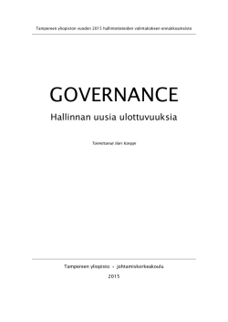 Governance. Hallinnan uusia ulottuvuuksia