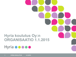 Hyria koulutus Oy:n ORGANISAATIO 1.1.2015