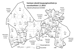 Vantaan väestö kaupunginosittain ja suuralueittain 1.1.2015