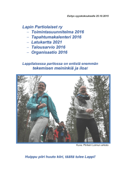 Lapin Partiolaiset ry - Toimintasuunnitelma 2016