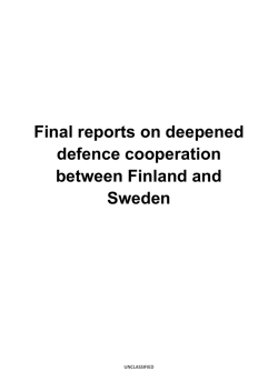 Final reports on deepened defence cooperation